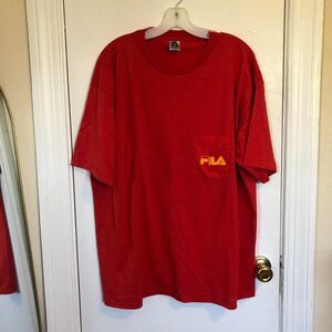 Fila Men's Red and Orange T-shirt
